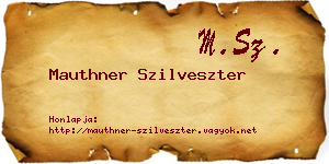 Mauthner Szilveszter névjegykártya