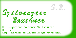 szilveszter mauthner business card